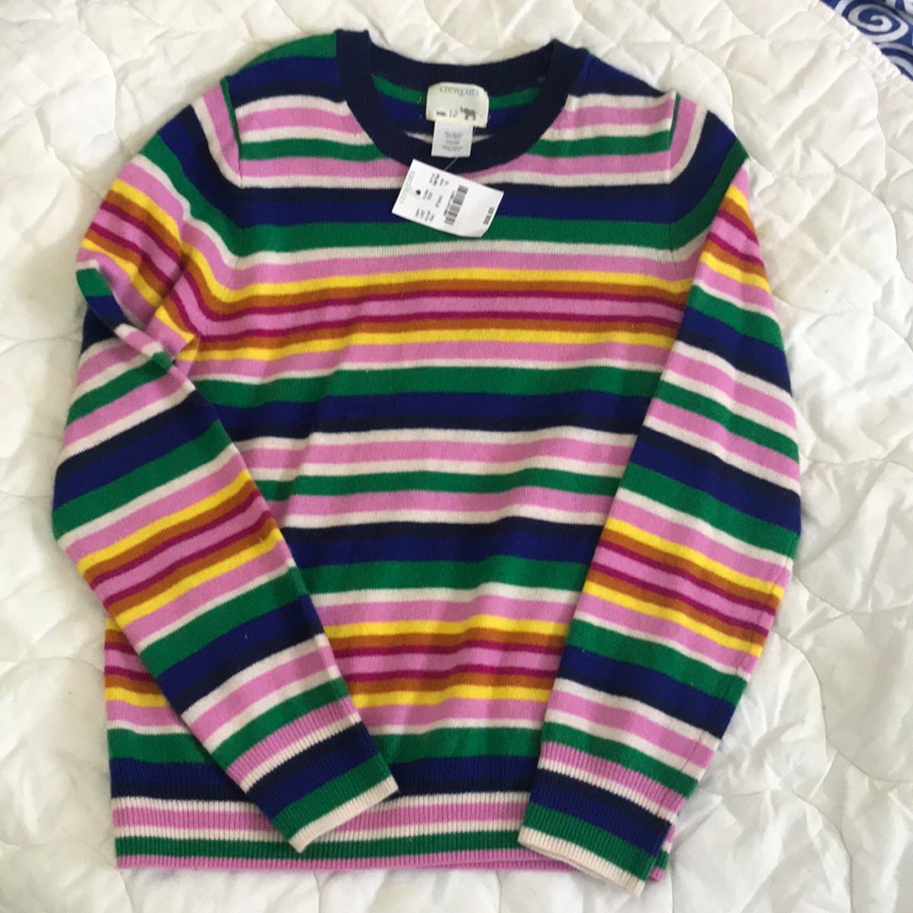 Crewcuts Girls sz 12 Rainbow Stripe Sweater
